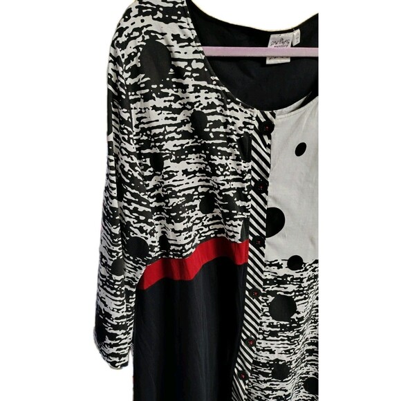 Parsley & Sage Dress Size 3X Polka Dot Button 3/4 Sleeve Cotton - Picture 3 of 7